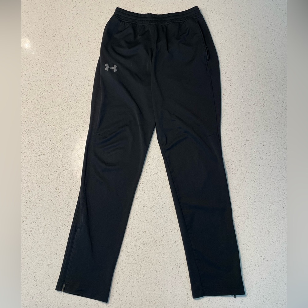Under Armour Men's Athletic pant Jogger zipper ankle pockets Black Size S Small